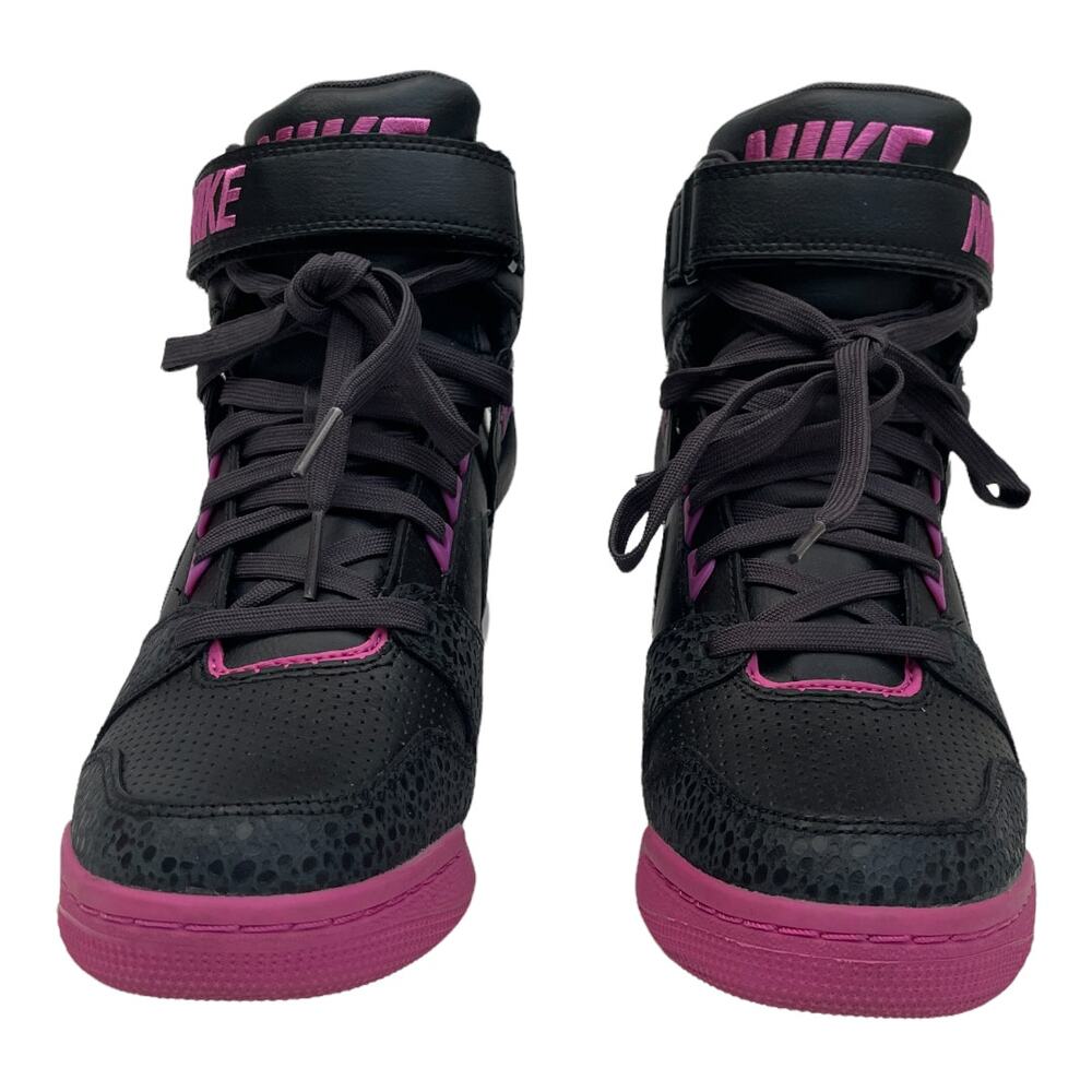 Nike Air Women's Black Pink Revolution Sky High Sneaker Wedge Sizes 7 & 8 - Picture 2 of 8